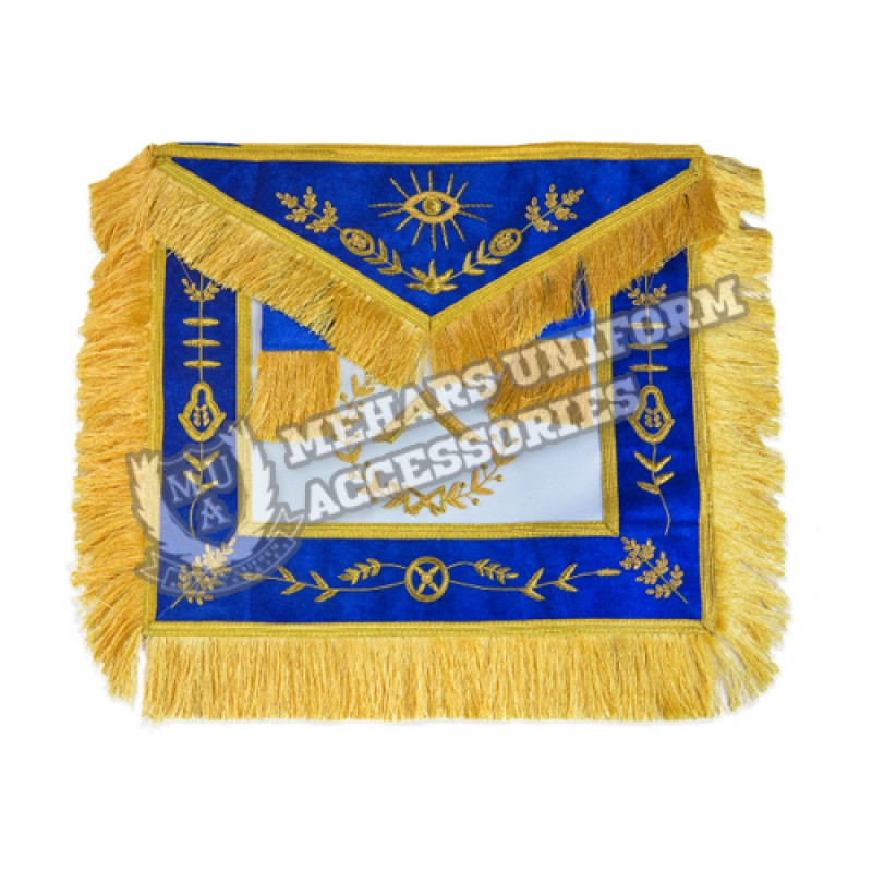 Grand-Lodge-Master-Masonic-Apron-with-Blue-Velvet
