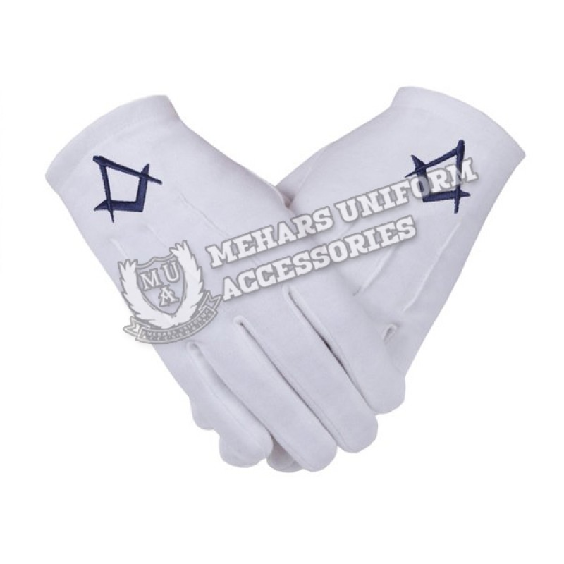 Freemasons Masonic Cotton Gloves in Royal Blue S C